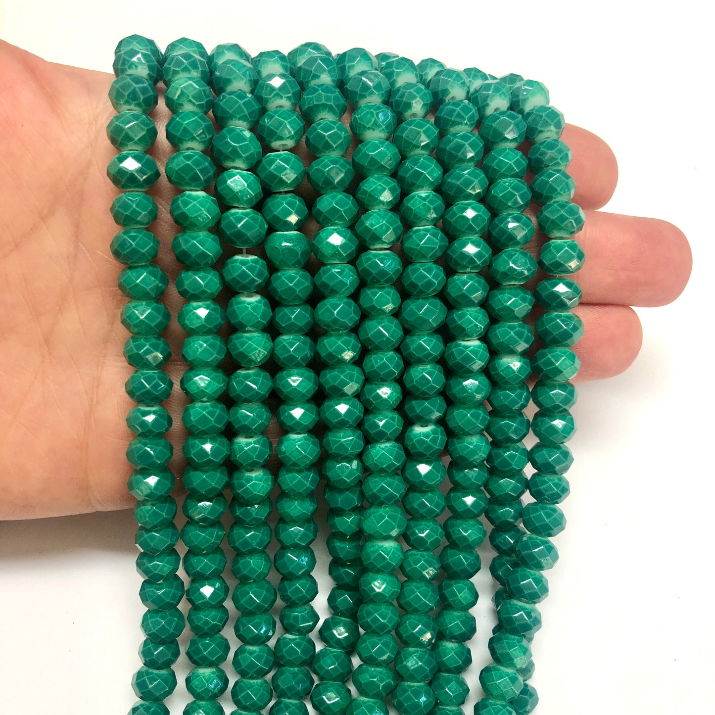 Kristal Boncuk, Çin Kristali-8mm-59-Yeşil