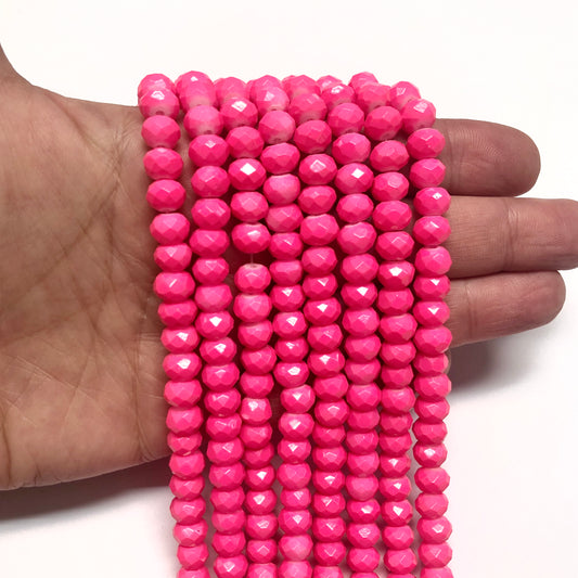 Kristal Boncuk, Çin Kristali-8mm-60-Neon Pembe