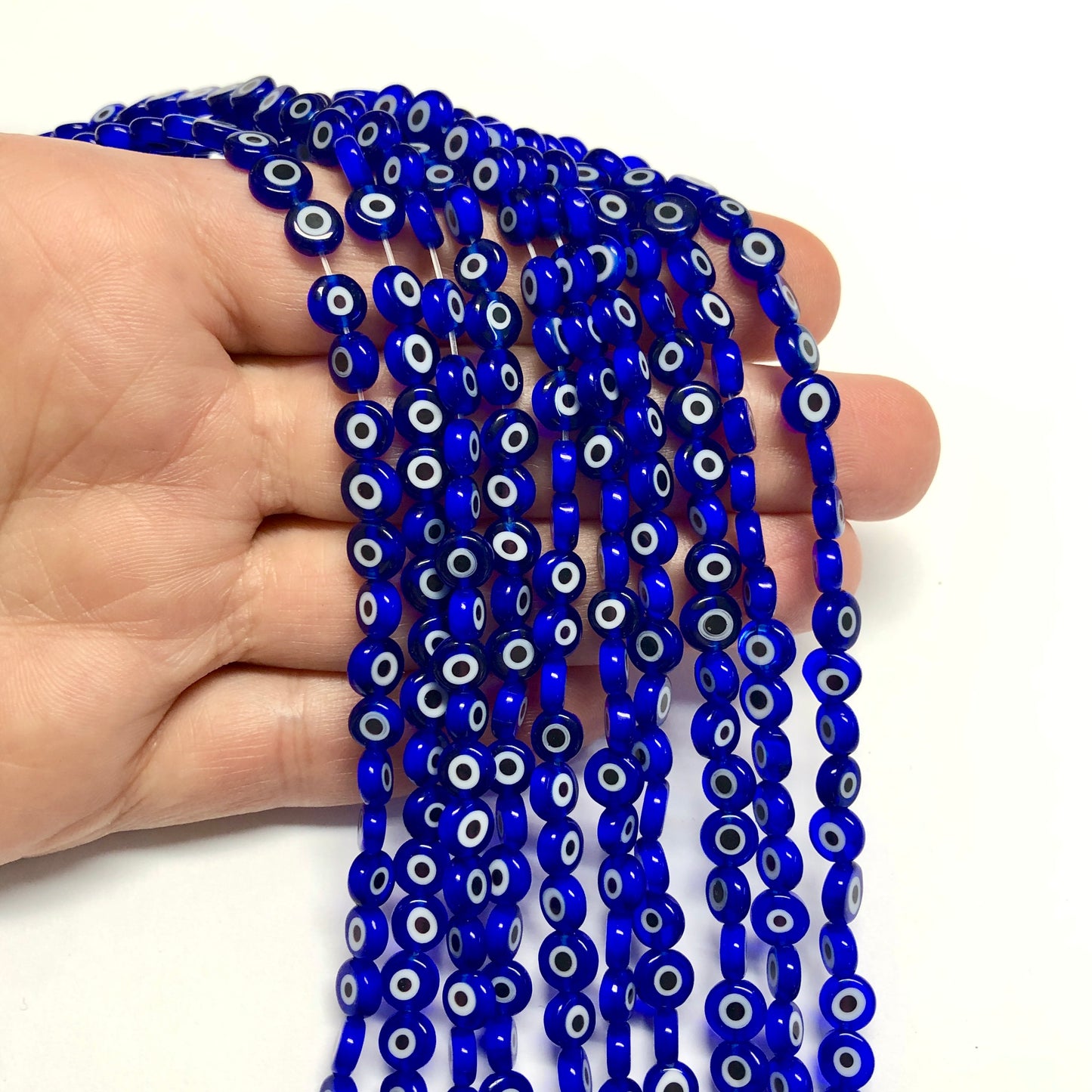 Nazar Boncuk Yassı 6 mm -Lacivert