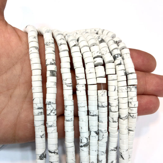 3x6mm Rondel Turquoise Howlite