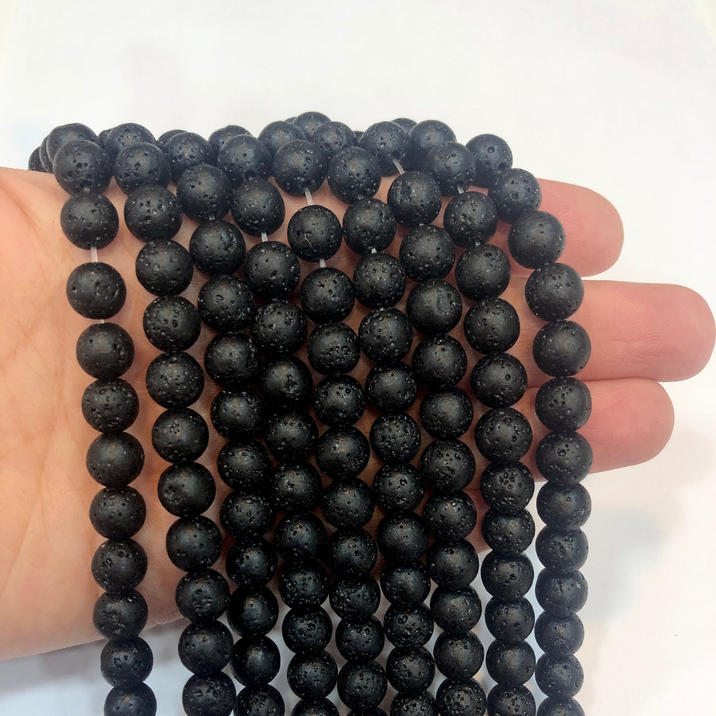 8mm Lava Taşı - Siyah