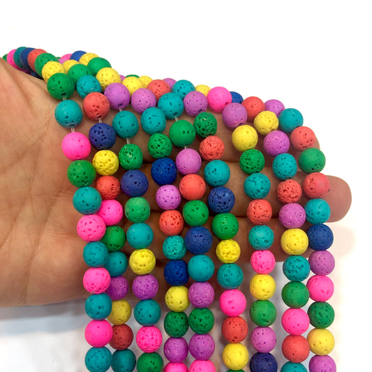 8mm Lava Taşı - Karışık Renk