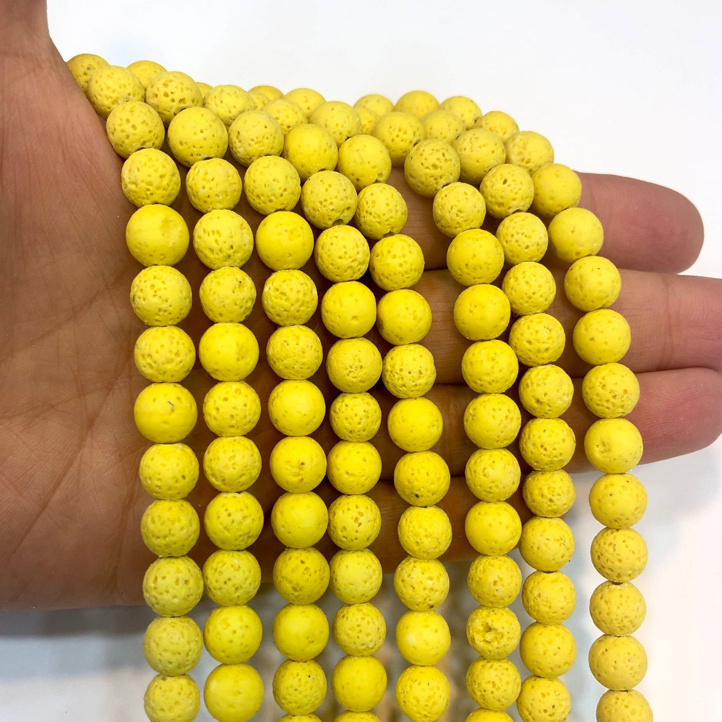 8mm Lava Taşı - Neon Sarı