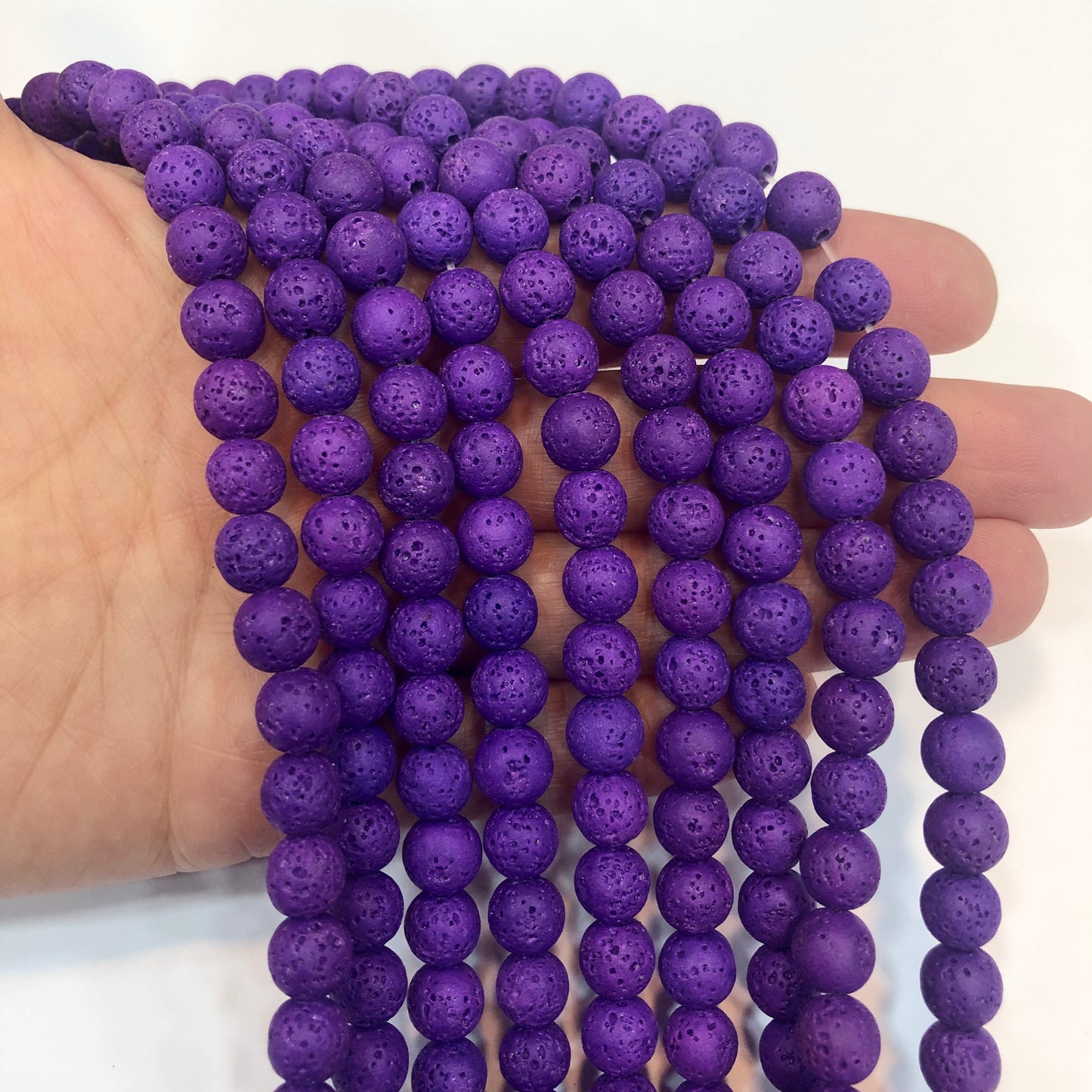 8mm Lava Taşı - Neon Mor