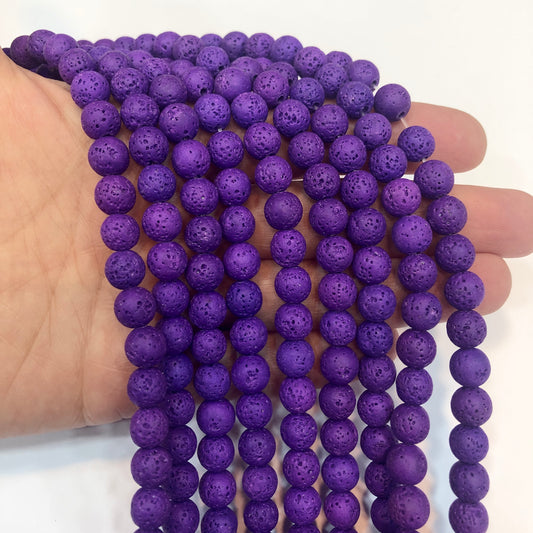 8mm Lava Taşı - Neon Mor