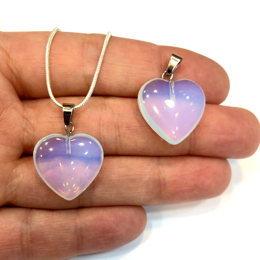 Doğal Taş Kalp Kolye Ucu - 12 Ay Taşı