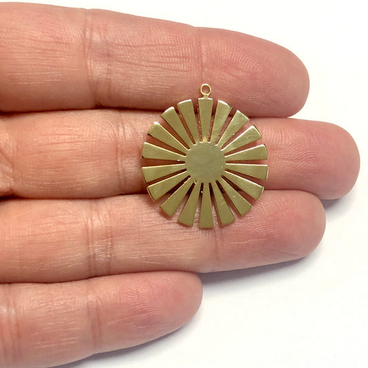 Altın Kaplama Lazer Kesim Çarkıfelek Kolye Ucu