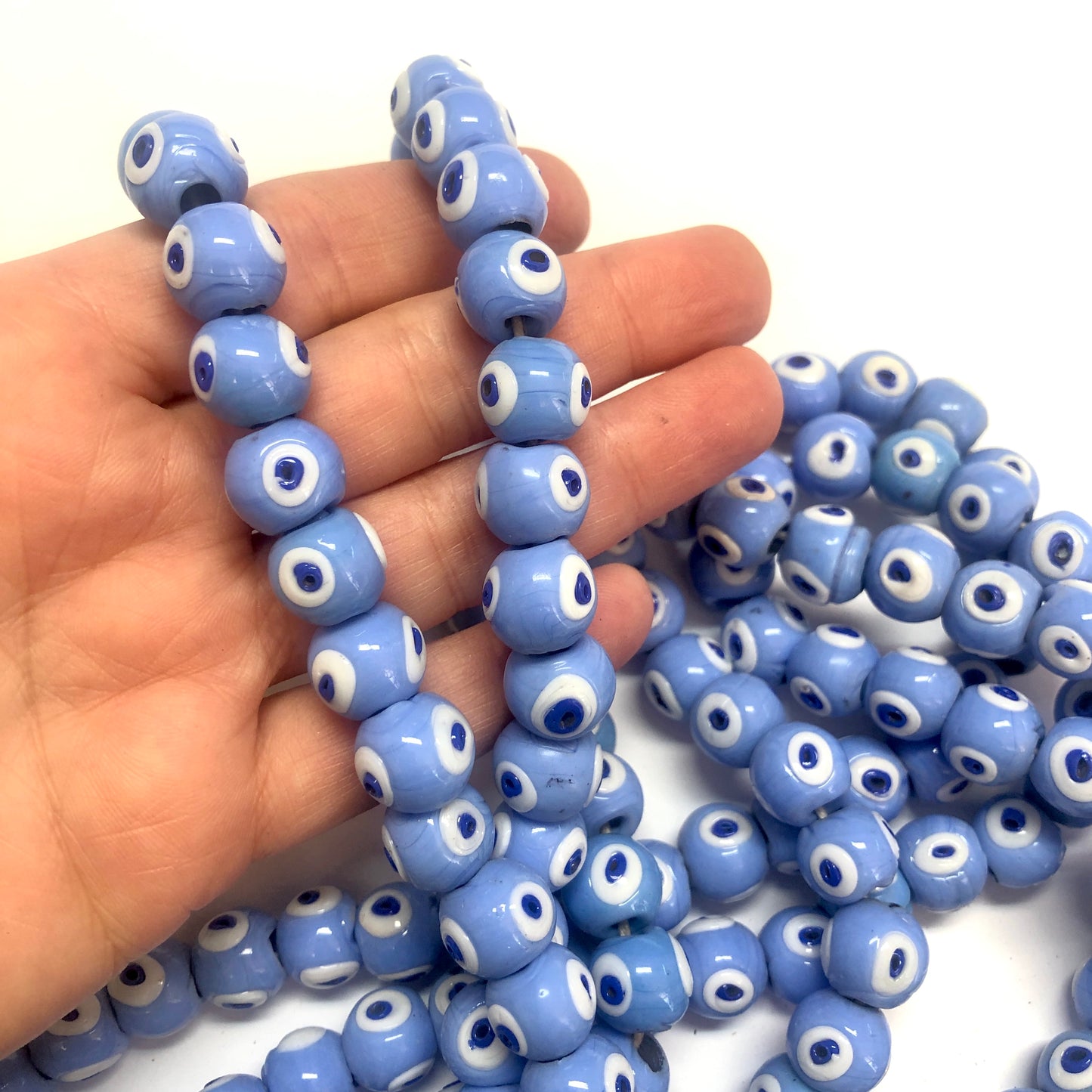 Round Cowhide Eye Evil Eye Bead - Red