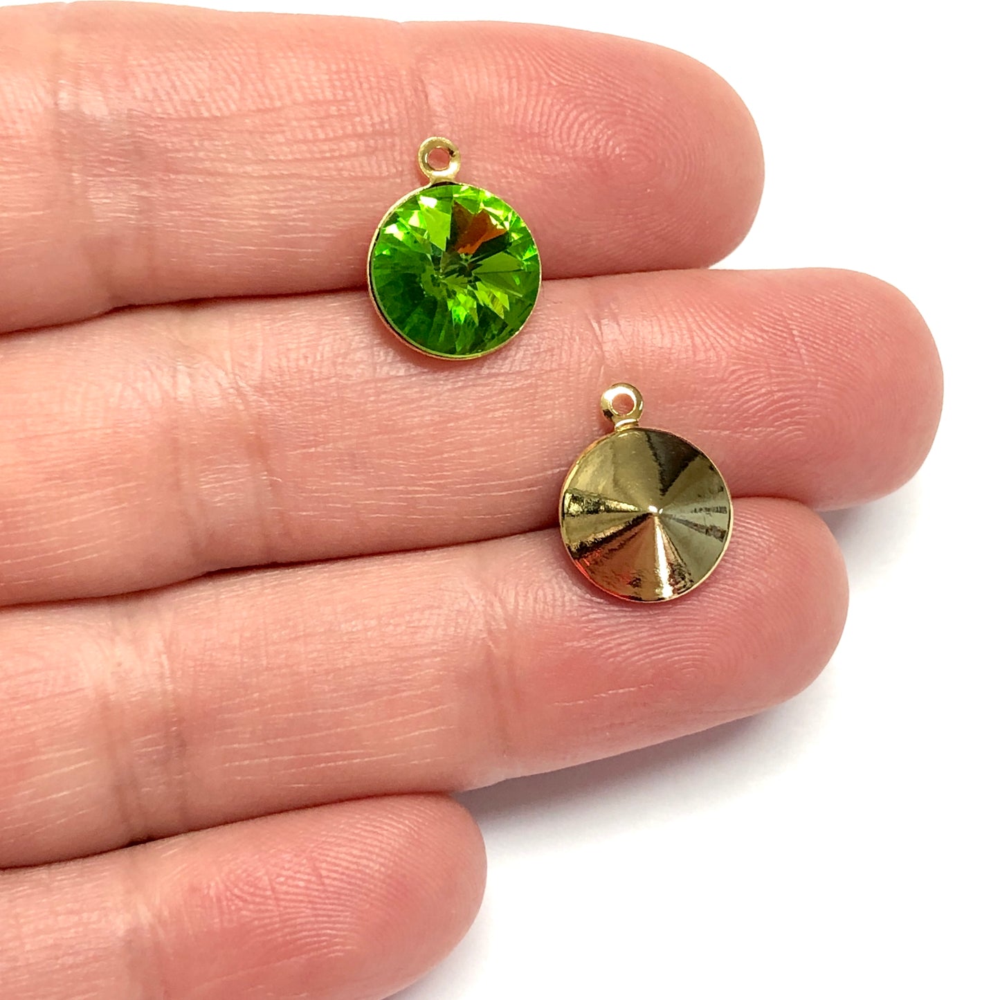 Gold Plated Rivolli Crystal - Green