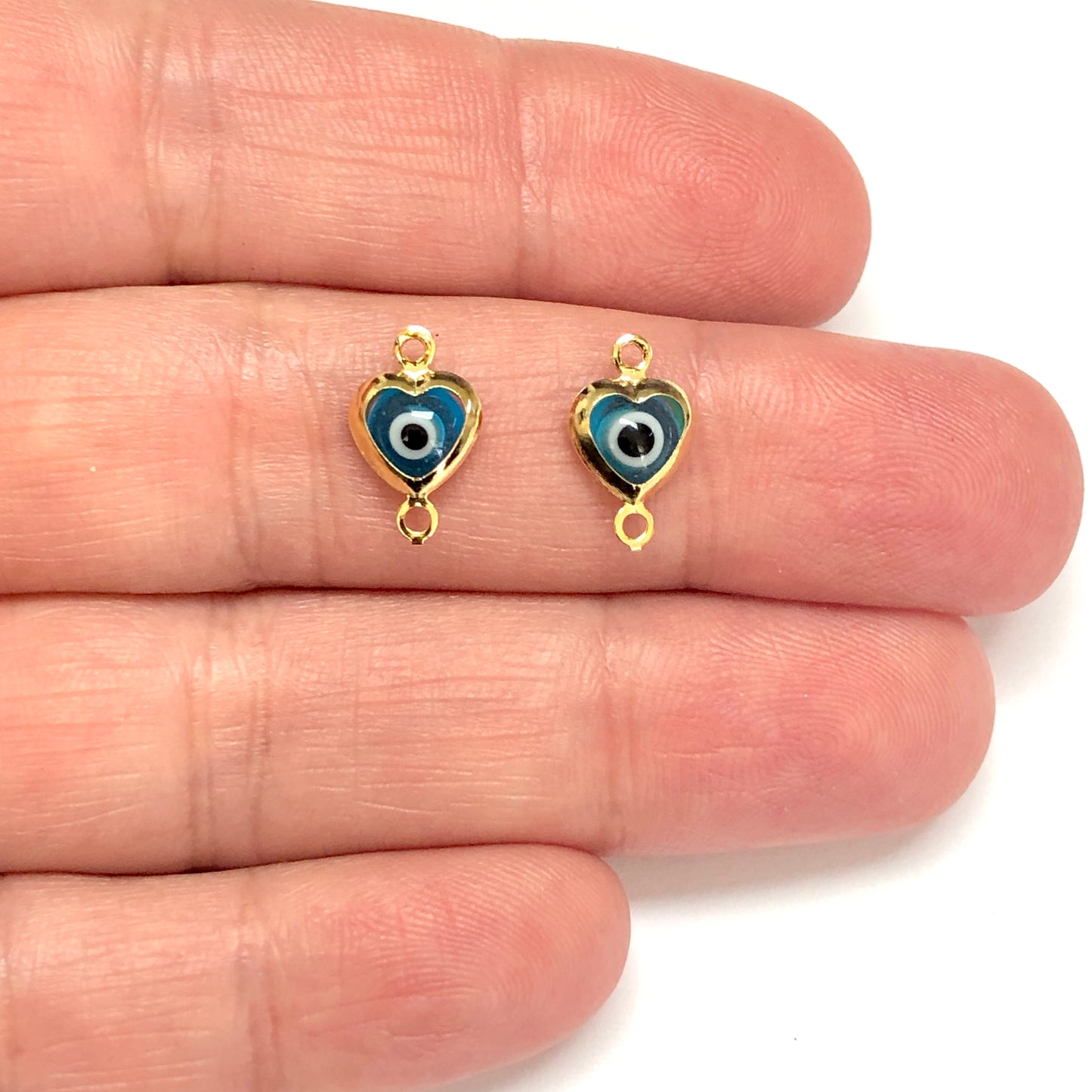 Vergoldetes, transparentes, blaues Evil-Eye-Armband – 2