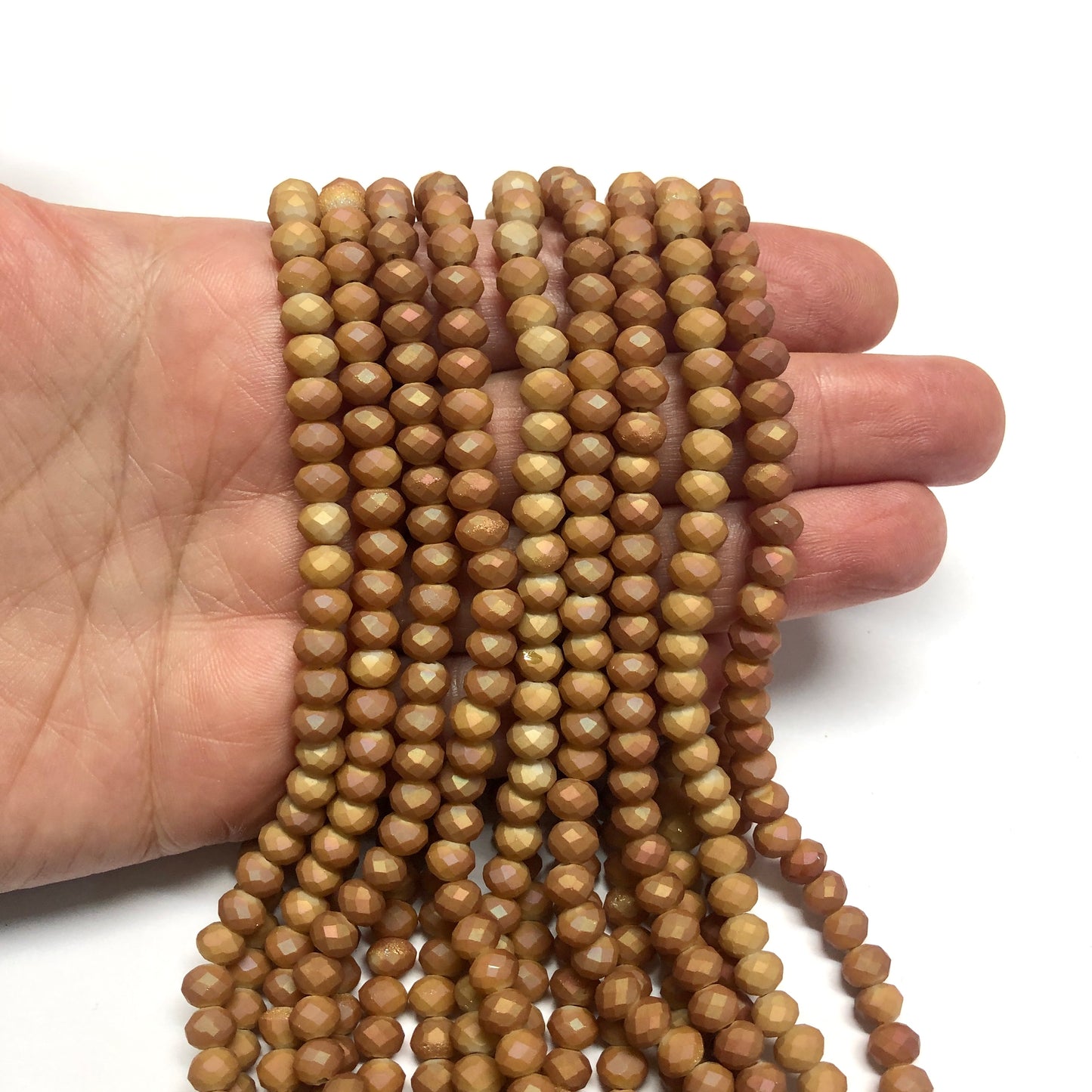 Çin Kristali 6mm - 40 - Mat Ebruli Koyu Kahve