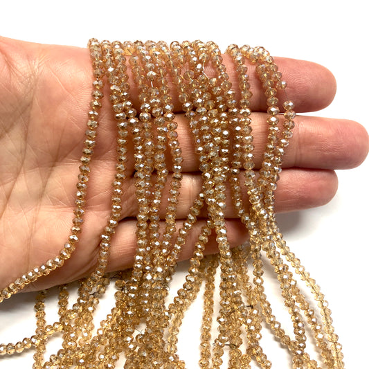 Kristal Boncuk, Çin Kristali-3mm-54 -Şampanya