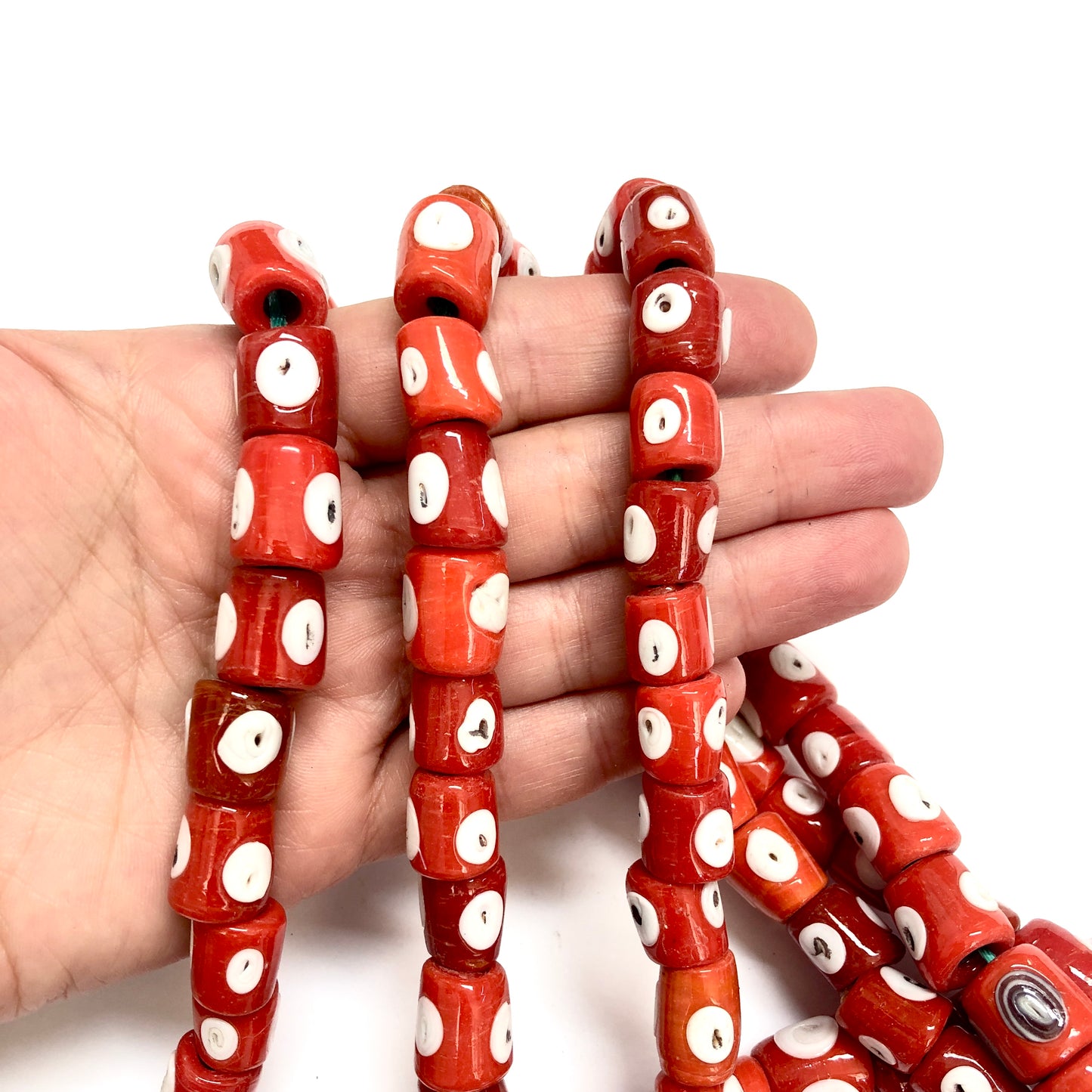 Silindir Cam Nazar Boncuk - Turuncu