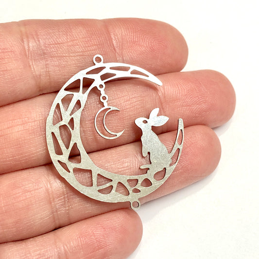 Paslanmaz Çelik, Şans Tavşanı Kolye ucu (stainless steel rabbit celestial pendant)