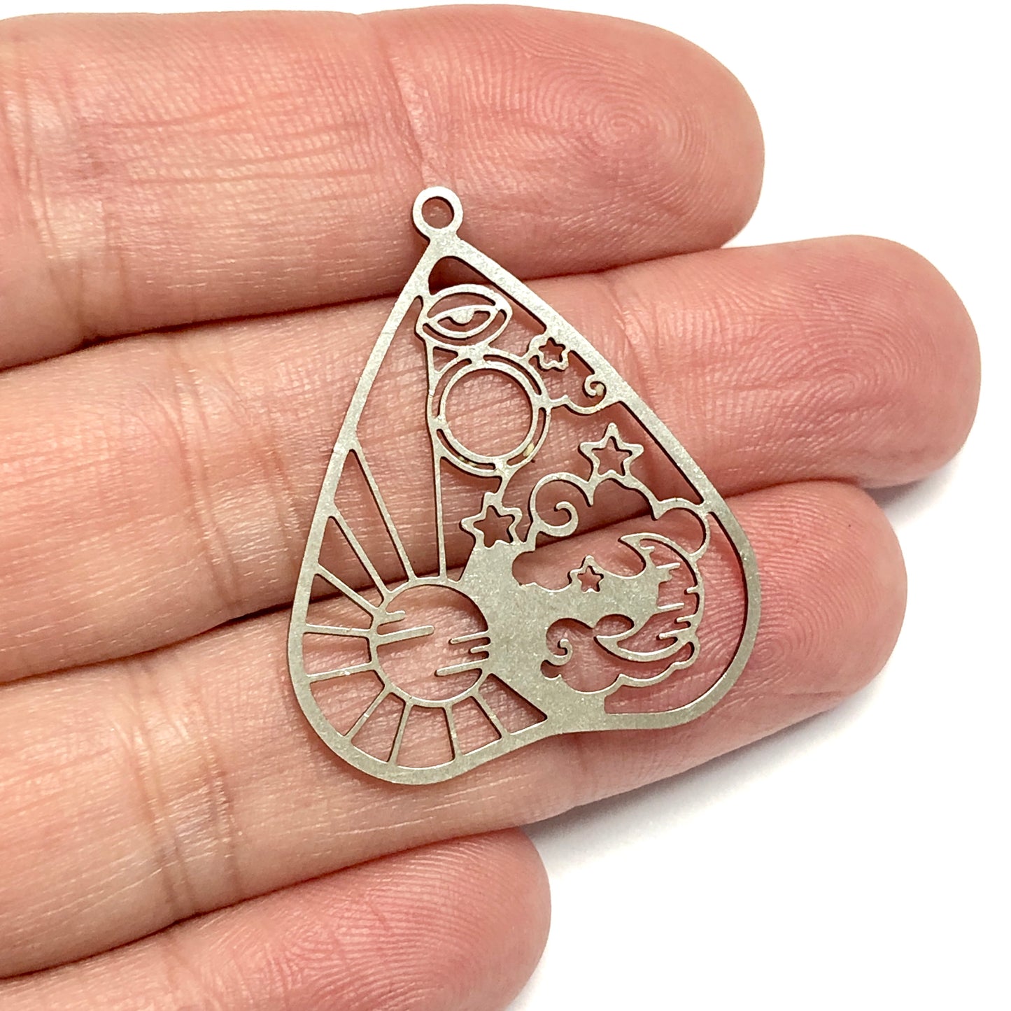 Paslanmaz Çelik, Kalp Şans Kolye ucu (Stainless Steel Celestial Heart Pendant)