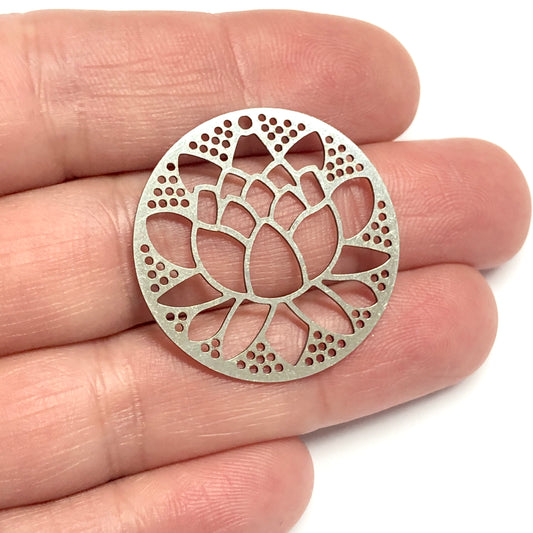 Paslanmaz Çelik, Lotus Çiçeği Kolye ucu (Stainless Steel Lotus Flower Pendant)