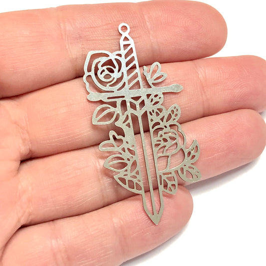 Stainless Steel Flower Sword Pendant (Stainless Steel flower sword Pendant)