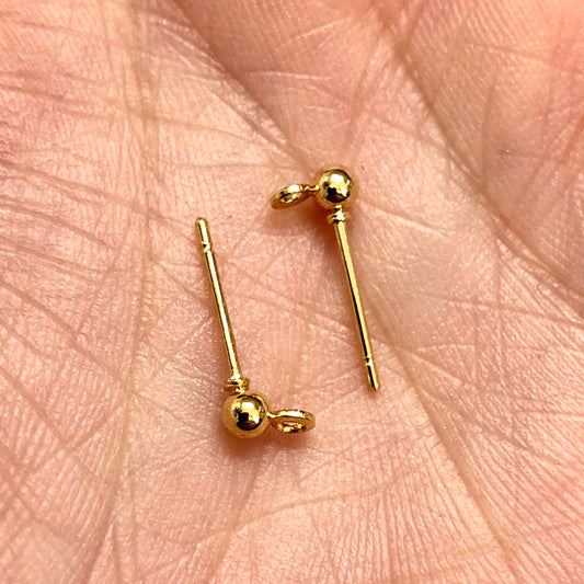 Altın Kaplama Top Küpe Apartı - 3mm