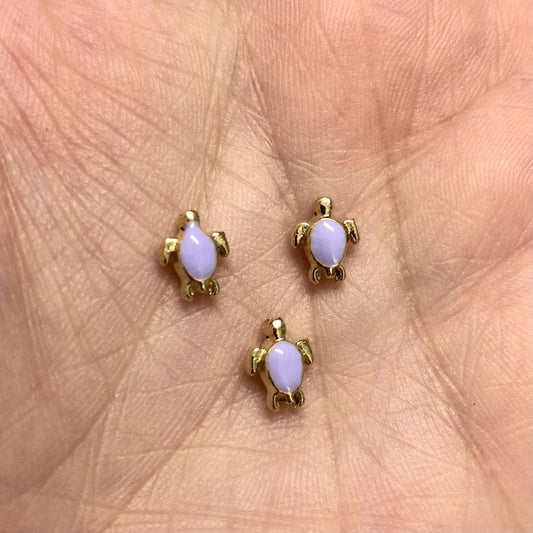 Altın Kaplama Mineli Kaplumbağa Ara Aparat - Lila