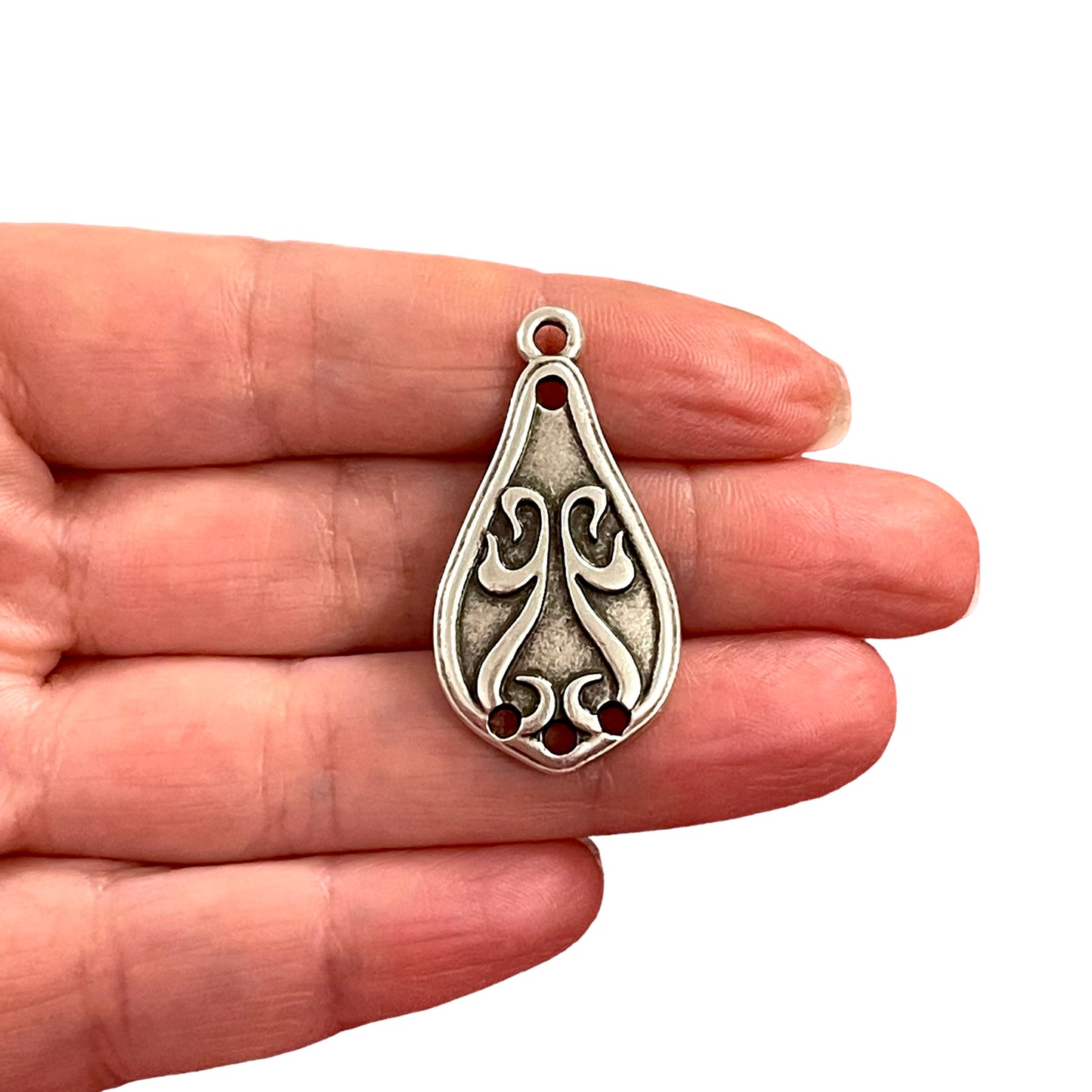 Antik Gümüş Kaplama Kolye Ucu -098