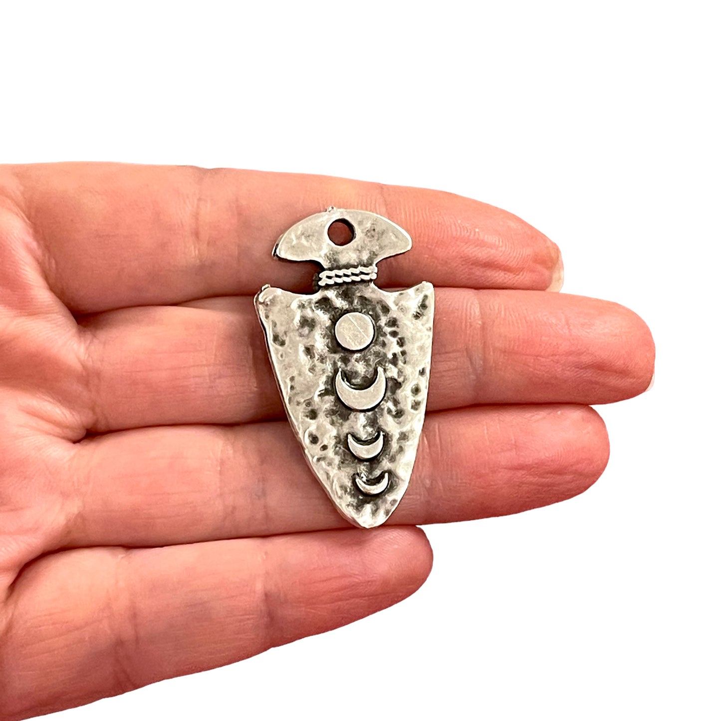 Antik Gümüş Kaplama Çift Taraflı Kolye Ucu -100