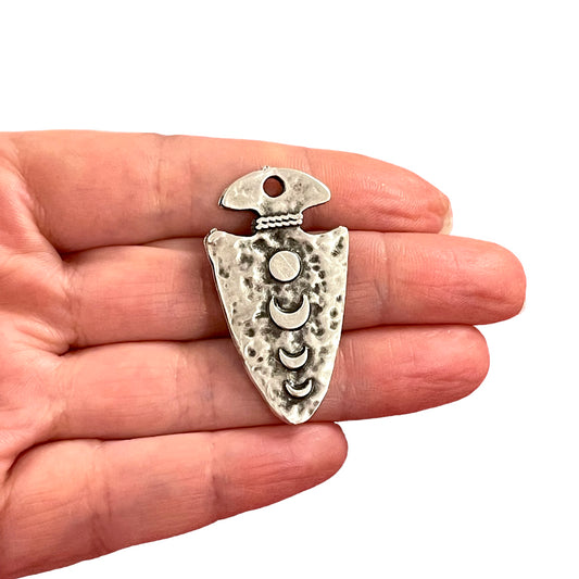 Antique Silver Plated Double Sided Pendant -24