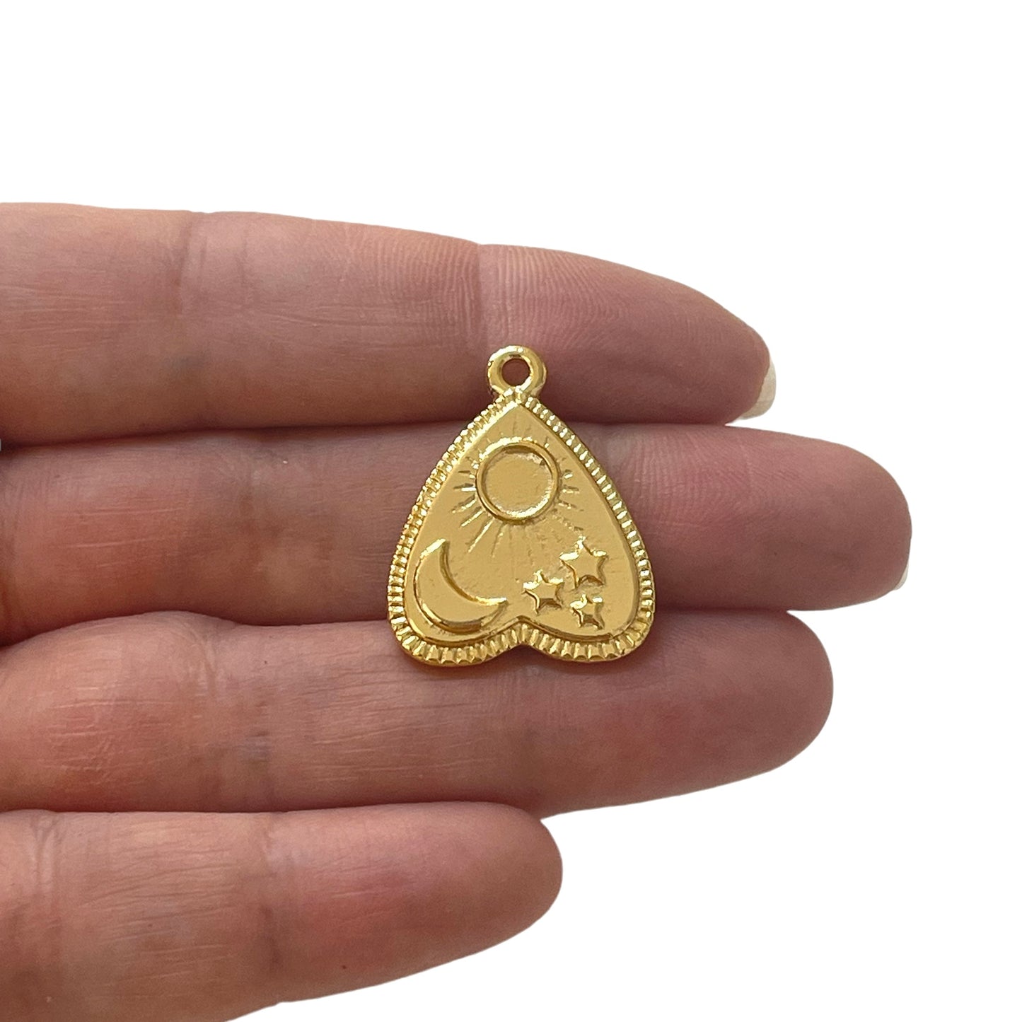 Altın Kaplama Ters Kalp Kolye Ucu-2