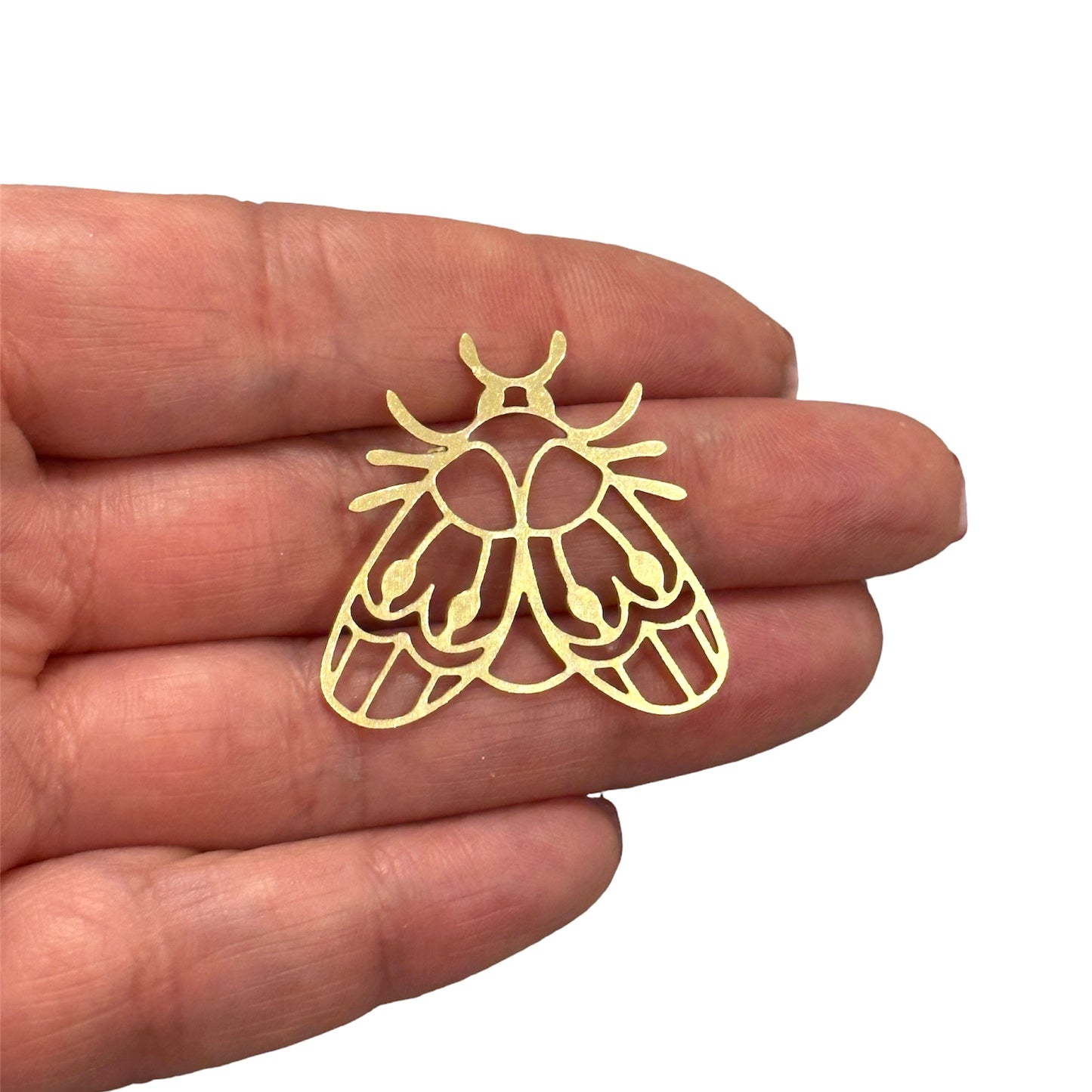 Ham Pirinç Mısır Sineği (Raw Brass Egyptian Fly Amulet Charm,Laser Cut Egyptian Fly Amulet Charm)