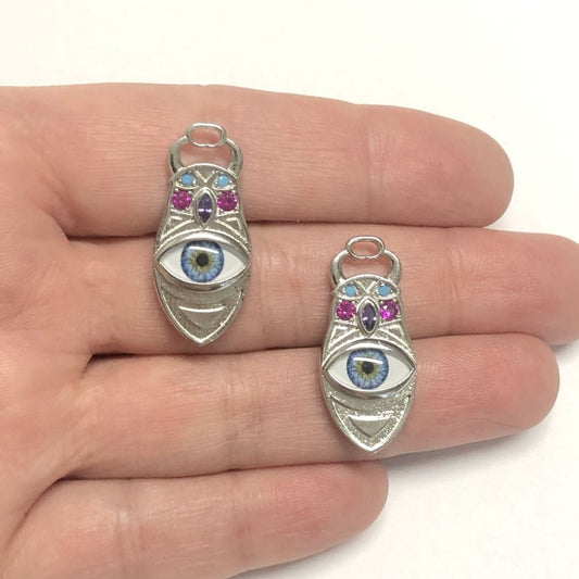 Rhodium Plated Zircon Stone Corn Beetle