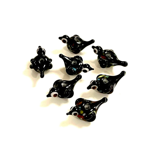 Murano Glass Bird - Black