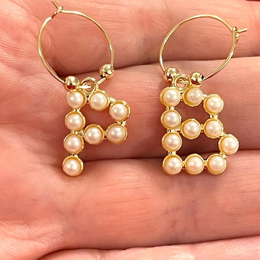 Gold Plated Mini Pearl Letter