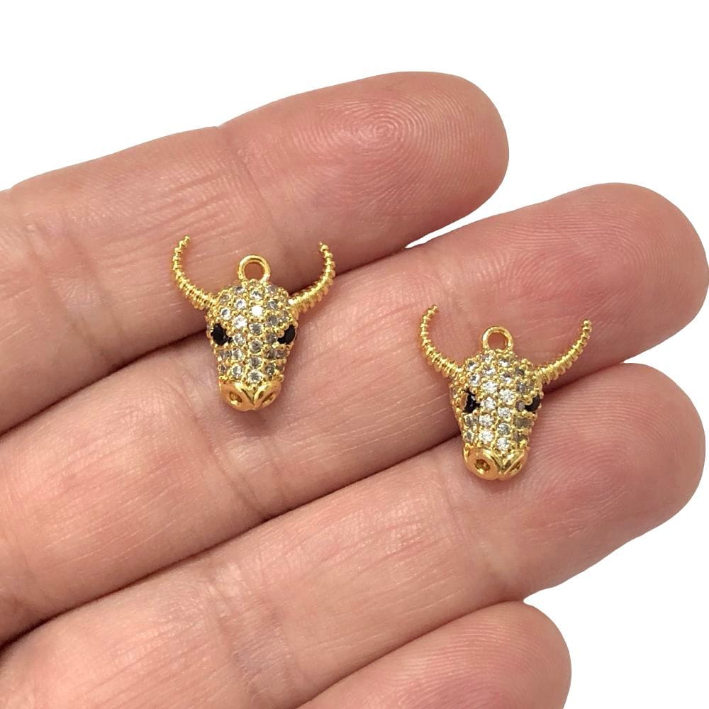 Altın Kaplama zirkon Taşlı Boğa