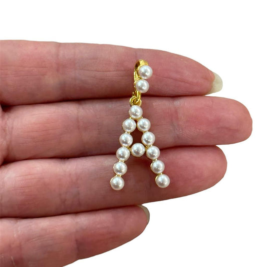 Altın Kaplama İncili Harf Kolye Ucu