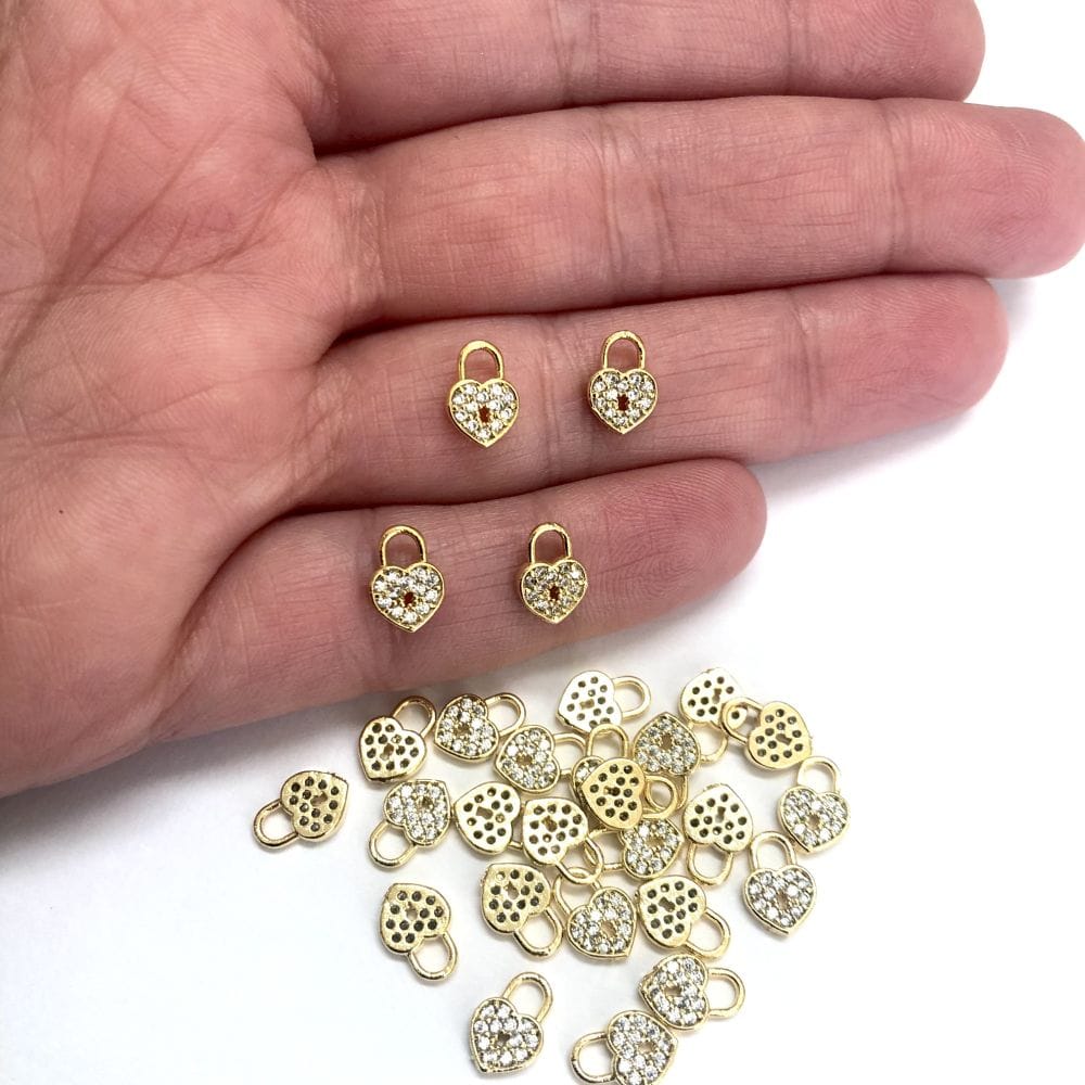 Vergoldetes Mini-Herz aus Zirkonstein