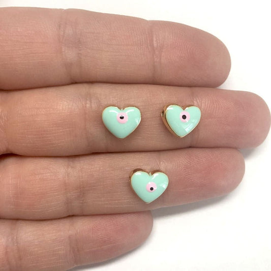 Altın Kaplama Mineli Kalp 10mm Mint