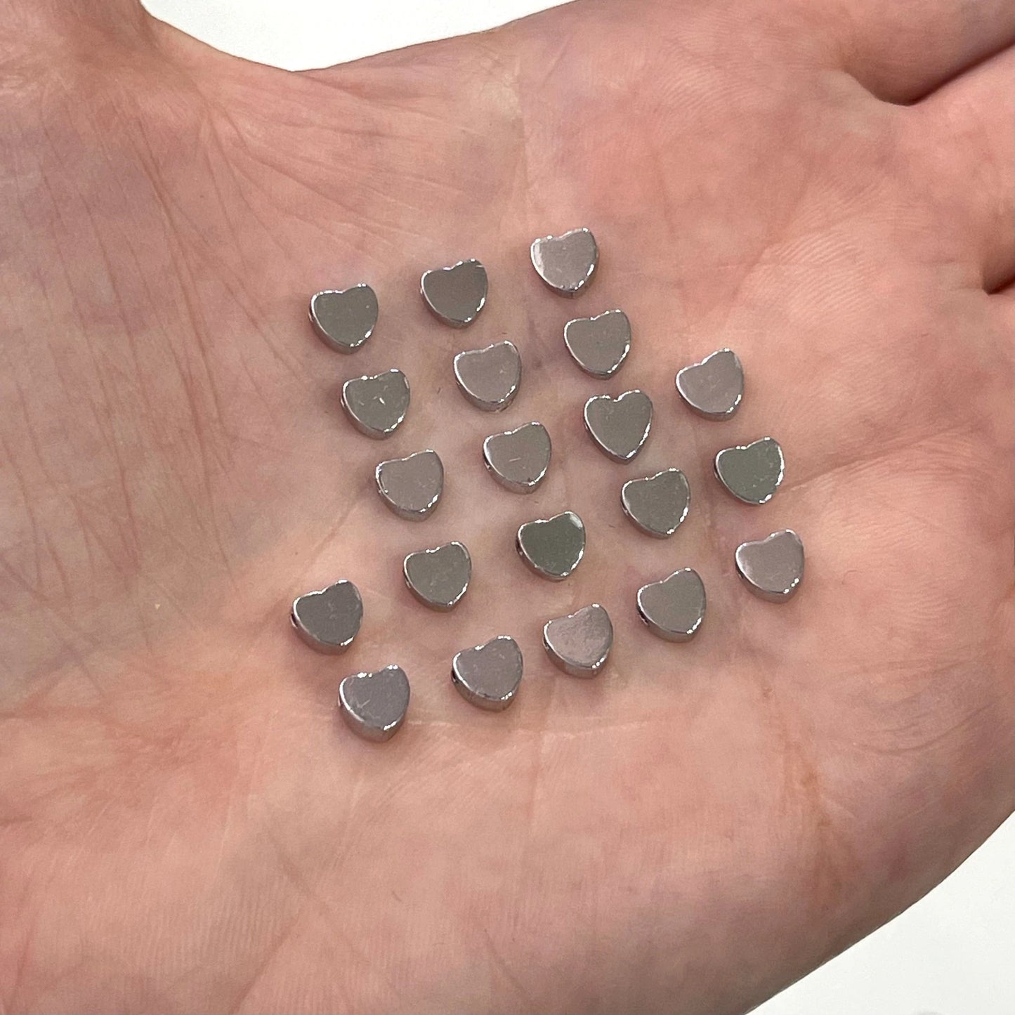 Rhodium Plated 5mm Tiny Heart Spacer