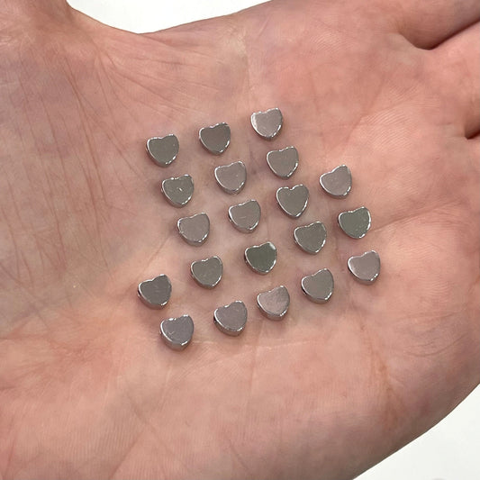 Rhodium Plated 5mm Tiny Heart Spacer
