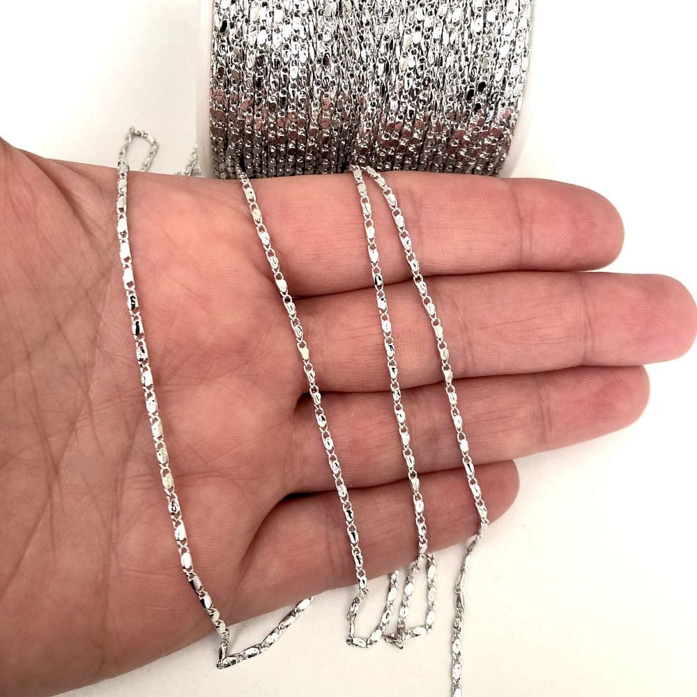 Rhodium Plated 2mm Jewelery Chain