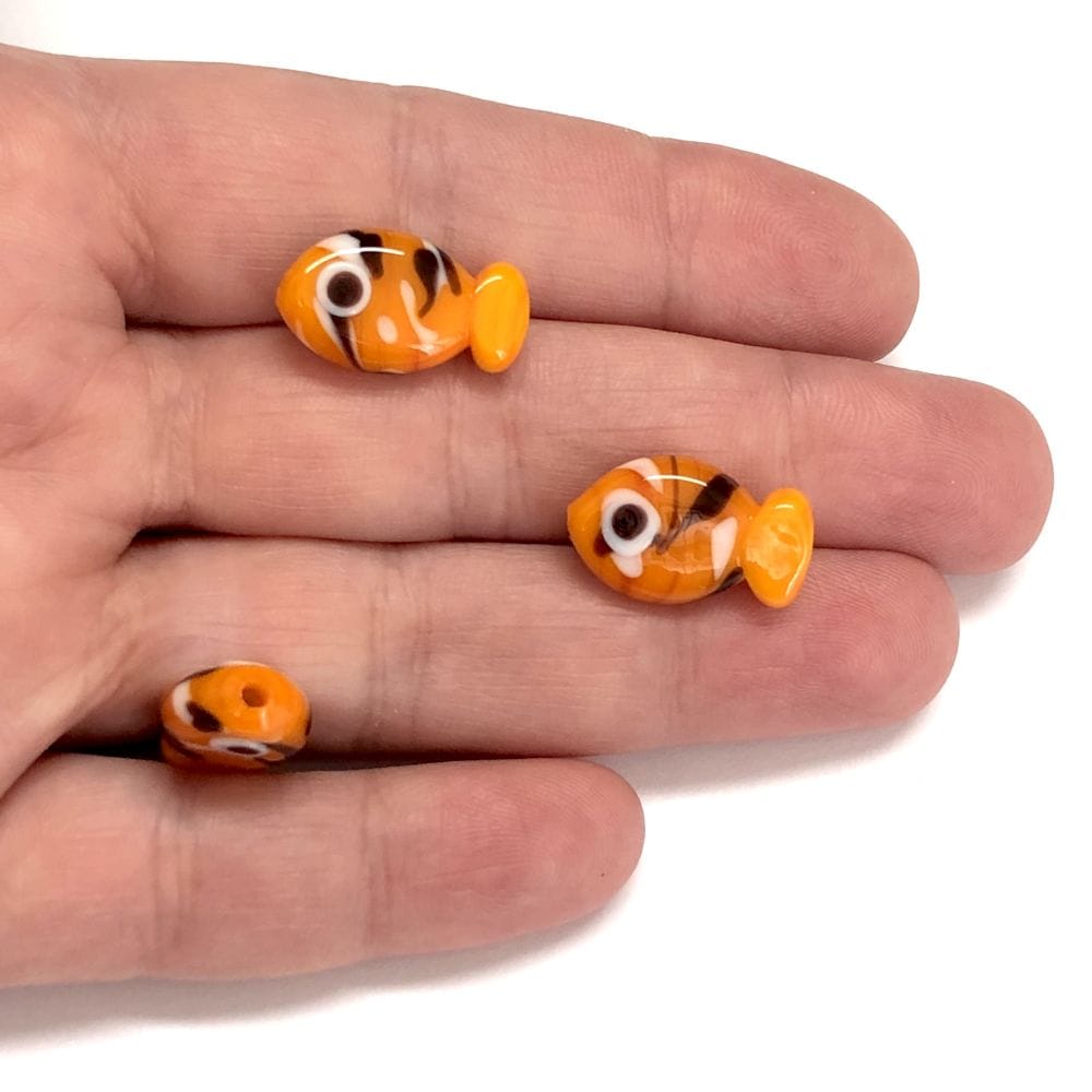 Murano Glass Striped Fish - Orange