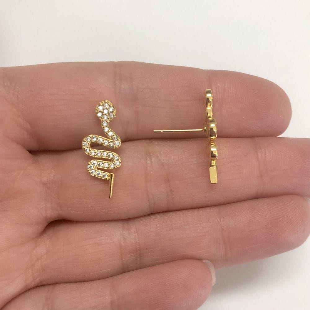 Gold Plated Zircon Stone Snake Earring Apparatus