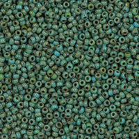 Miyuki Boncuk, Miyuki Round Beads11/0-4514 Picasso Opaque Seafoam Green