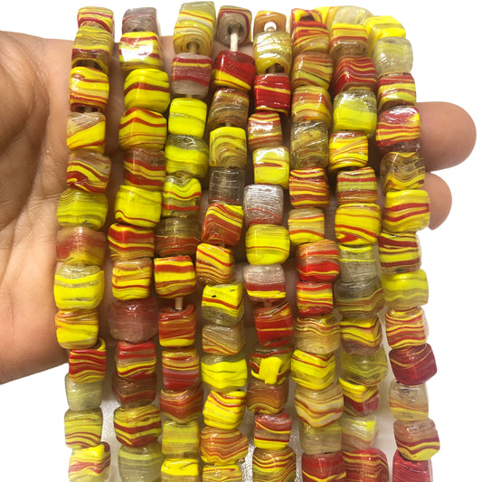 Küp Ocak Boncuğu-10mm- Ebruli Sarı