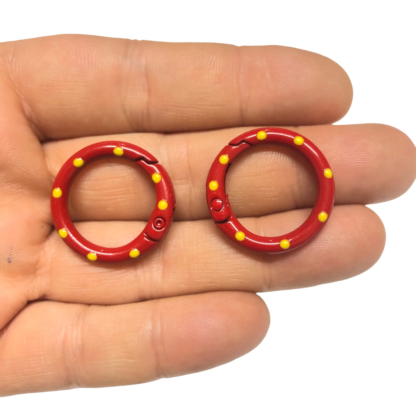 Mineli Yuvarlak Benekli Karabina  25mm - Kırmızı