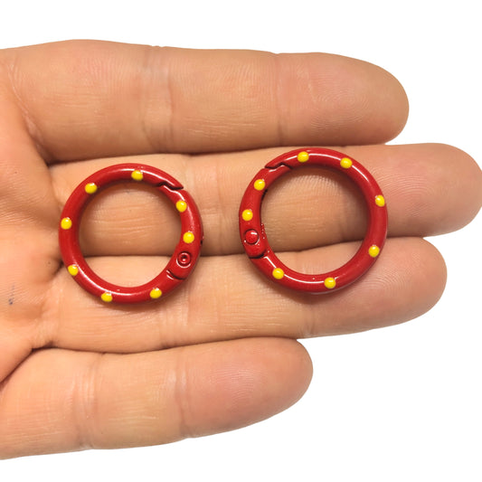 Mineli Yuvarlak Benekli Karabina  25mm - Kırmızı