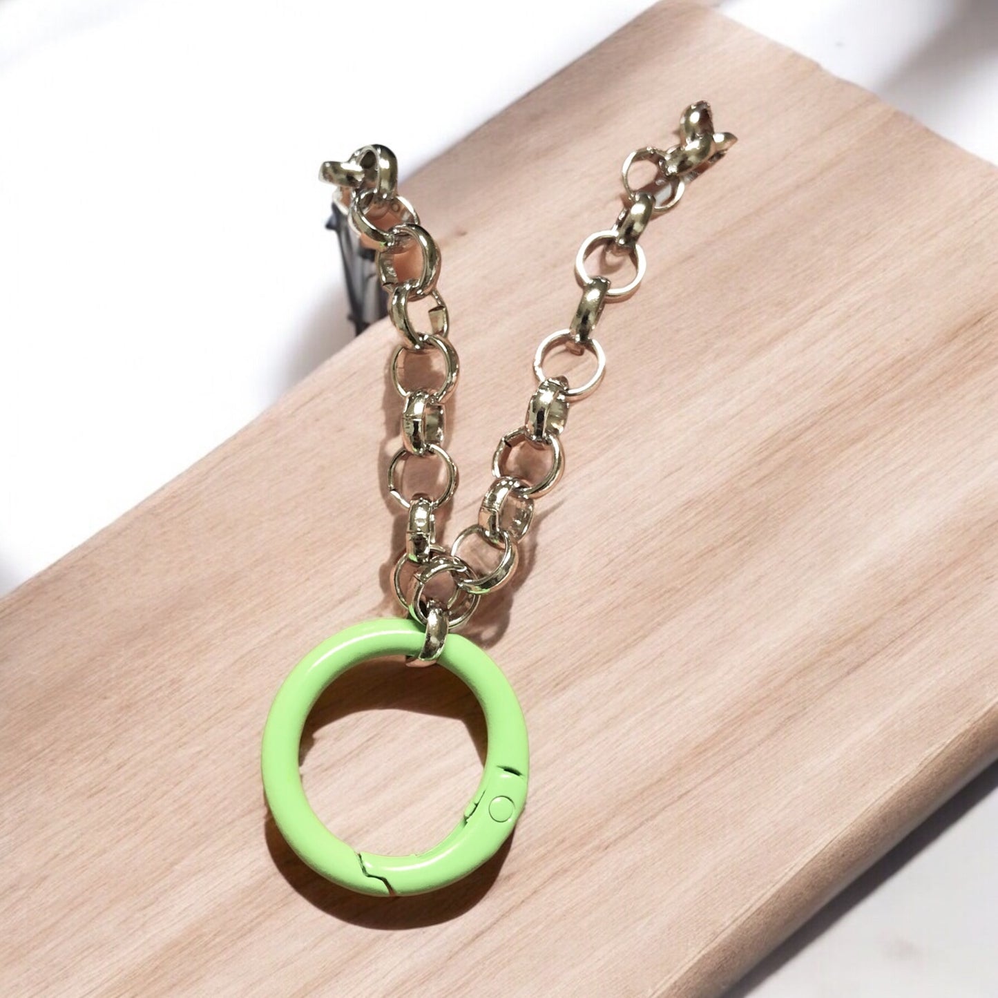 Mineli Yuvarlak Karabina  25mm (O Kilit&Çanta&Anahtarlık Halkası) - Yeşil