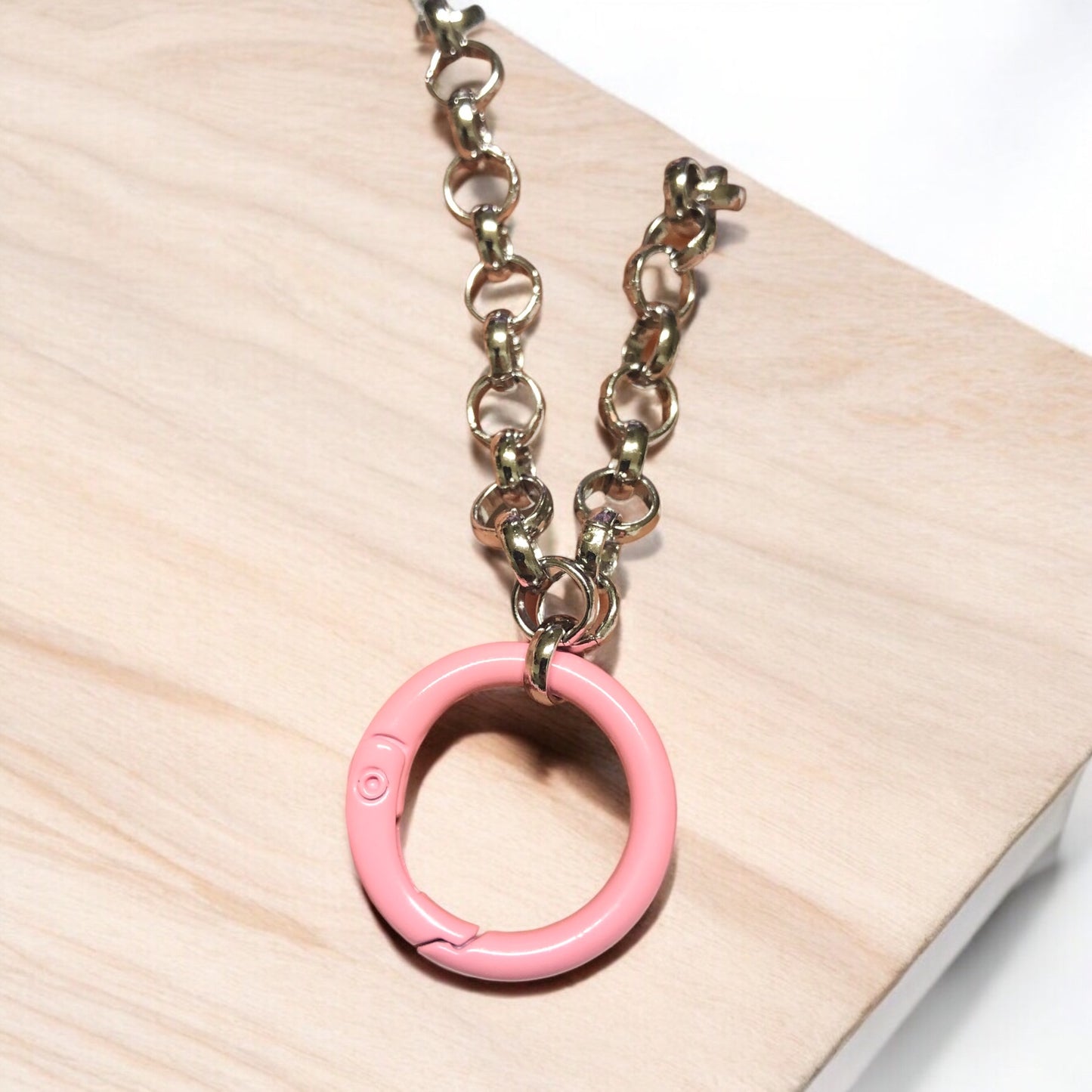 Mineli Yuvarlak Karabina  25mm (O Kilit&Çanta&Anahtarlık Halkası) - Pembe