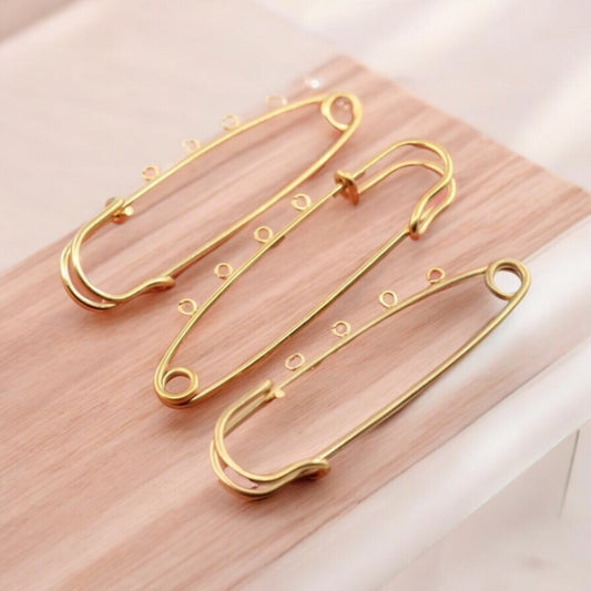 Sarı Çelik İskoç İğnesi -60mm-4 Halkalı