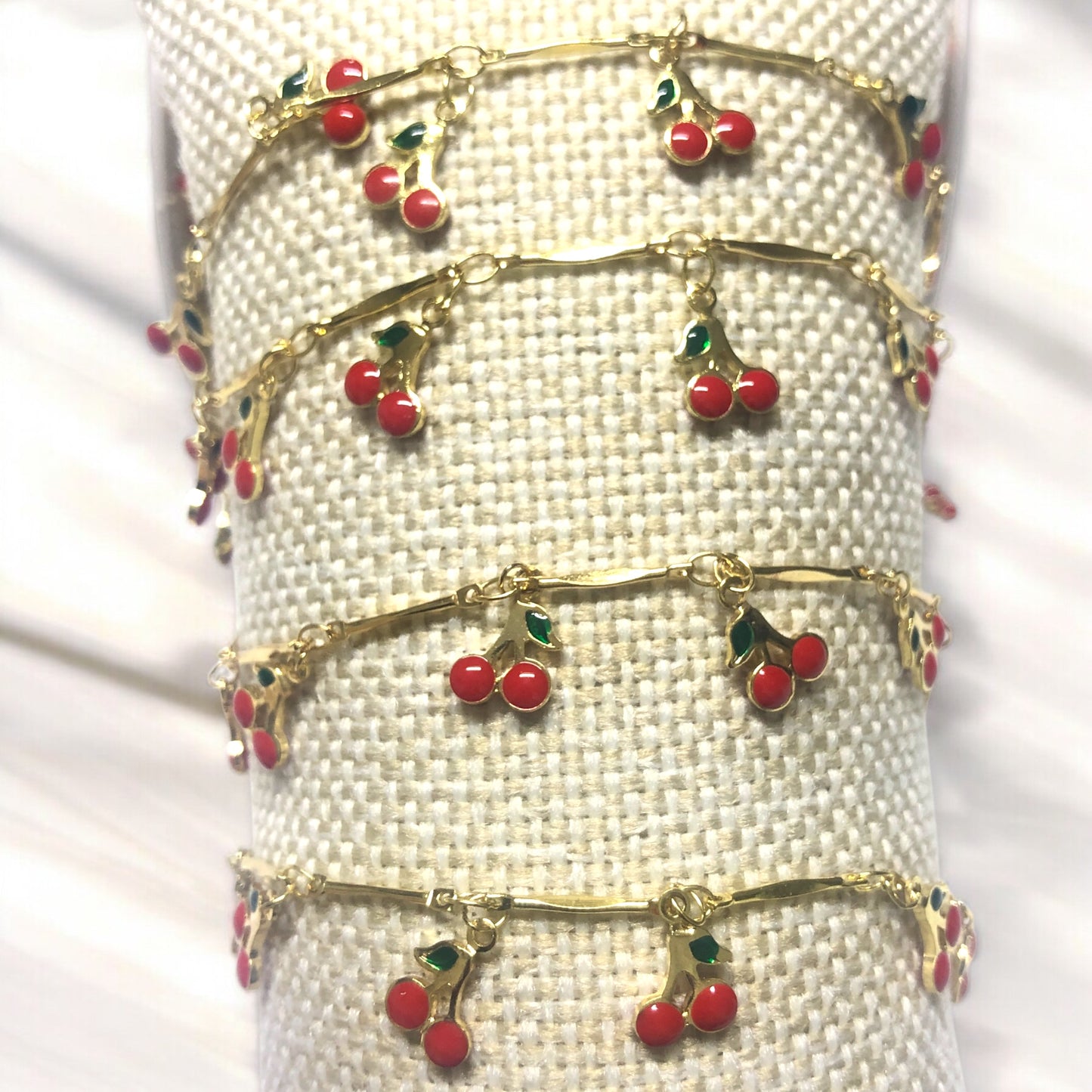 Altın Kaplama Blok Kiraz Zincir