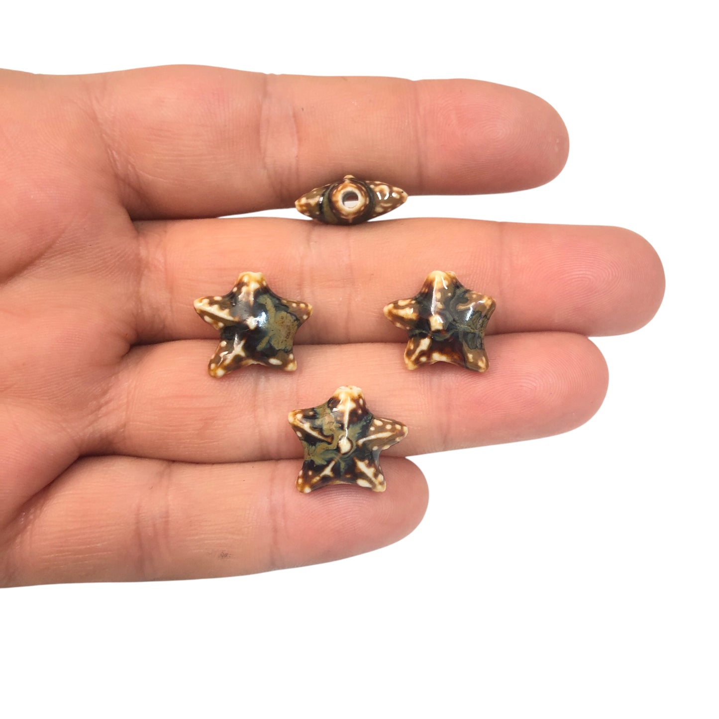 Seramik Yıldız  Orta Boy  - Kahverengi