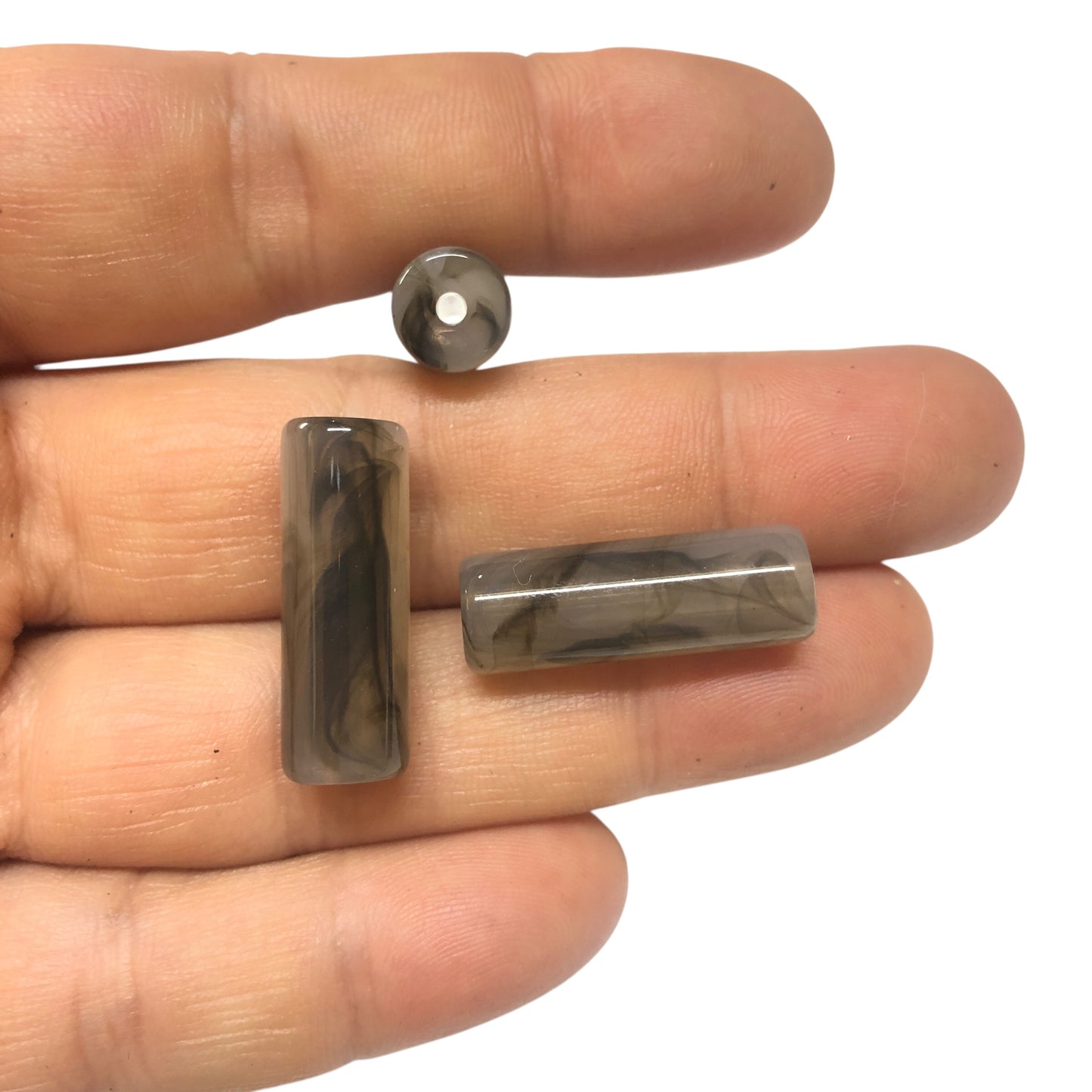 A Kalite Akrilik Silindir -8x25mm- Ebruli Gri